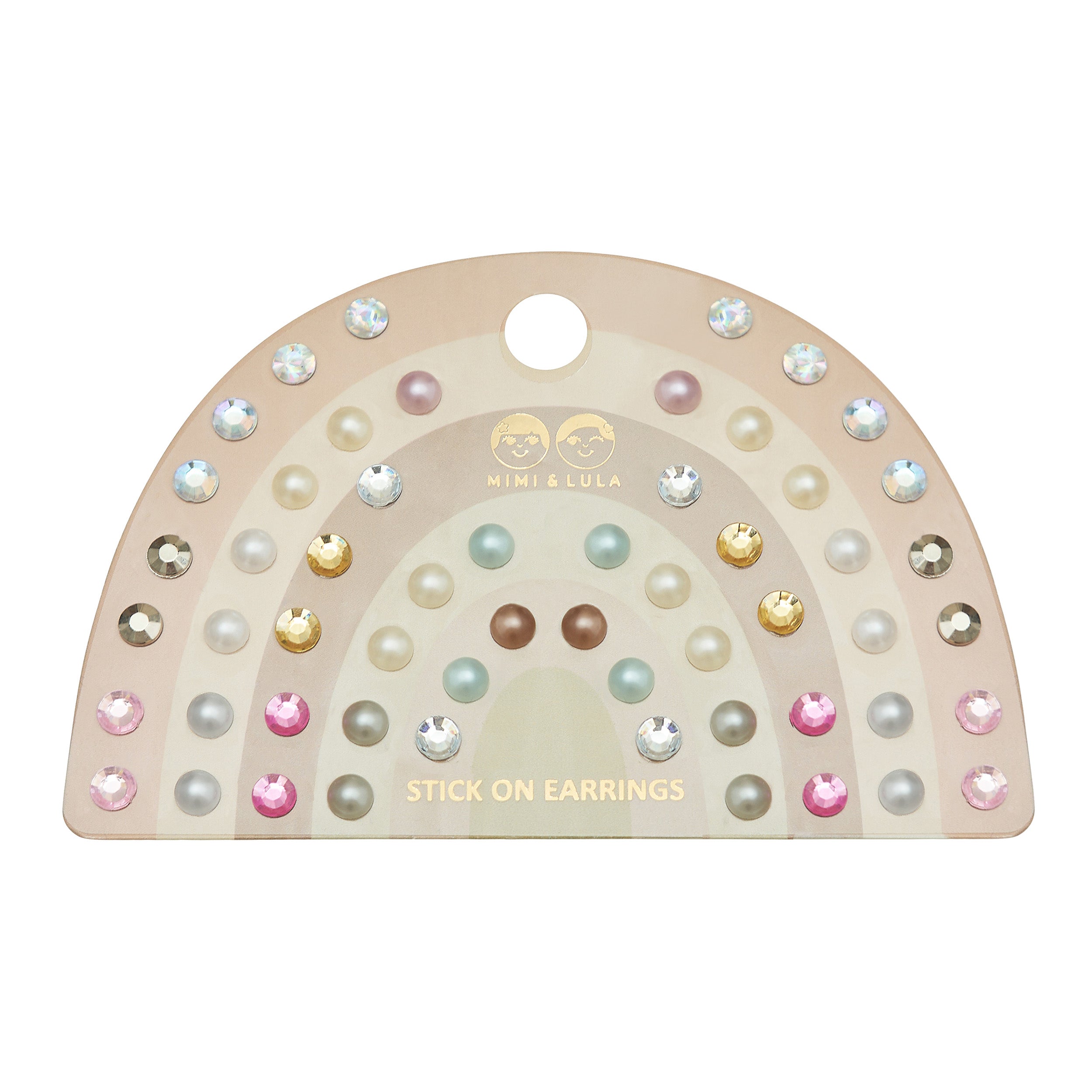 Pink gem & pearl stick on earrings – Mimi & Lula