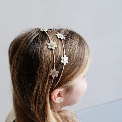 Floral print double daisy childrens headband