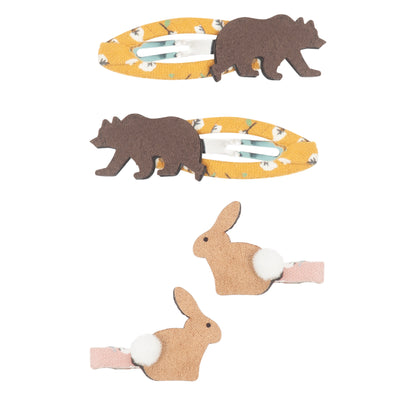 Bunny & bear clip set