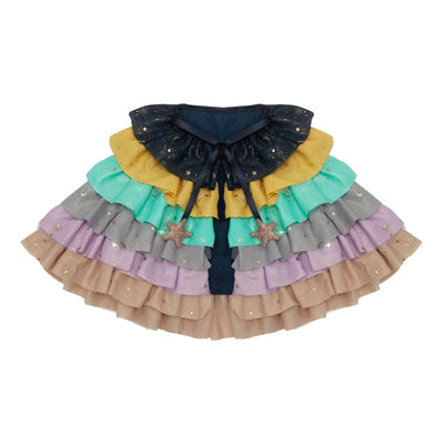 Rainbow ruffle cape