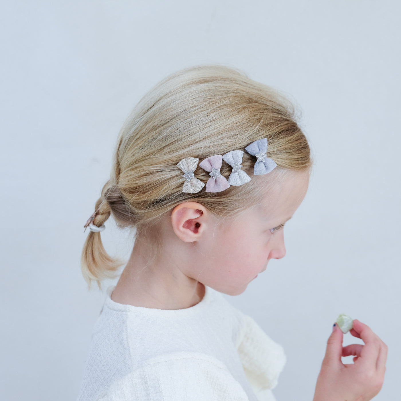 Prima ballerina bow mini clips