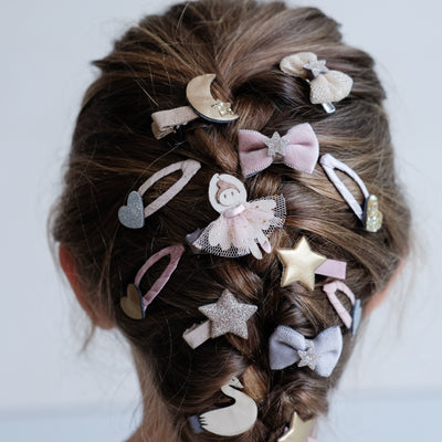 Prima ballerina bow mini clips