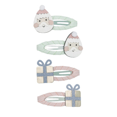 clip pack featuring Santa faces and gifts in soft pastel shades