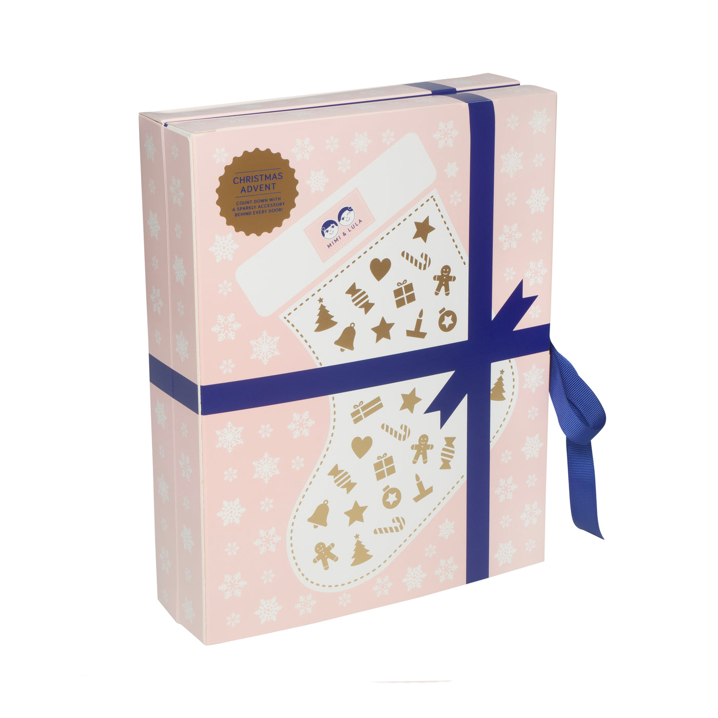 Pretty pink advent calendar filled with a beautiful selection of hair accessories