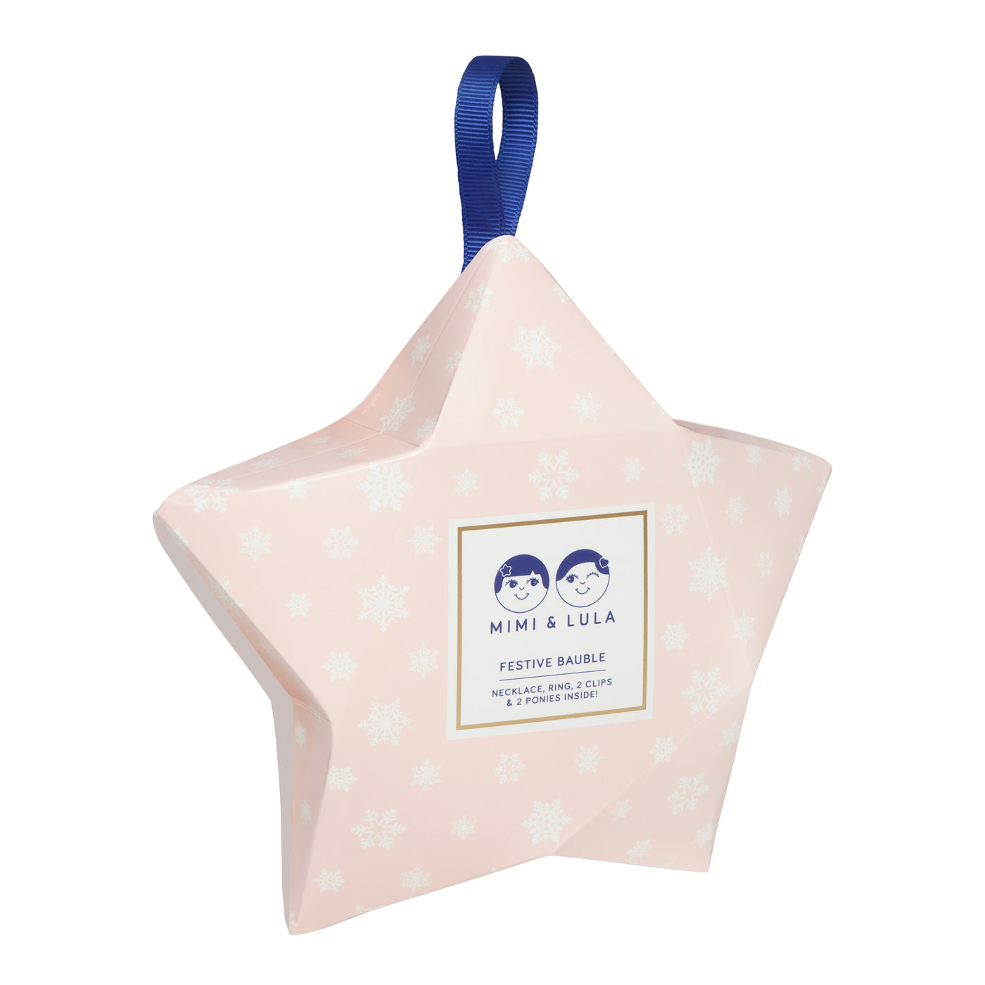 A luxury pre-filled star shape bauble gift for children containing jewellery and matching hair accessories