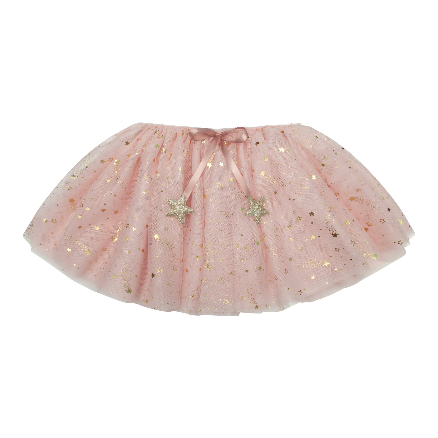 Soft pink layered tulle tutu scatter with golden constellations of stars