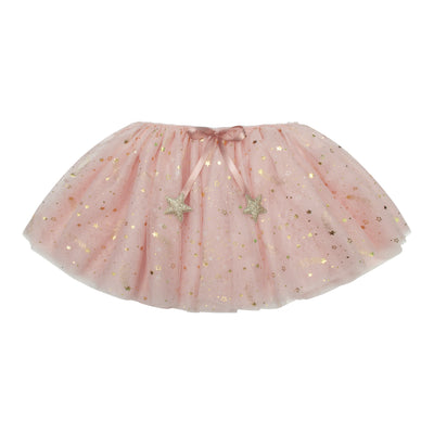 Soft pink layered tulle tutu scatter with golden constellations of stars