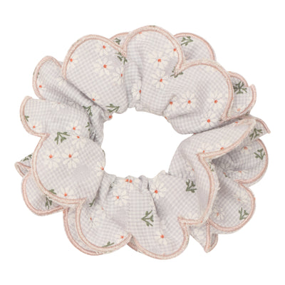 Scalloped floral scrunchie