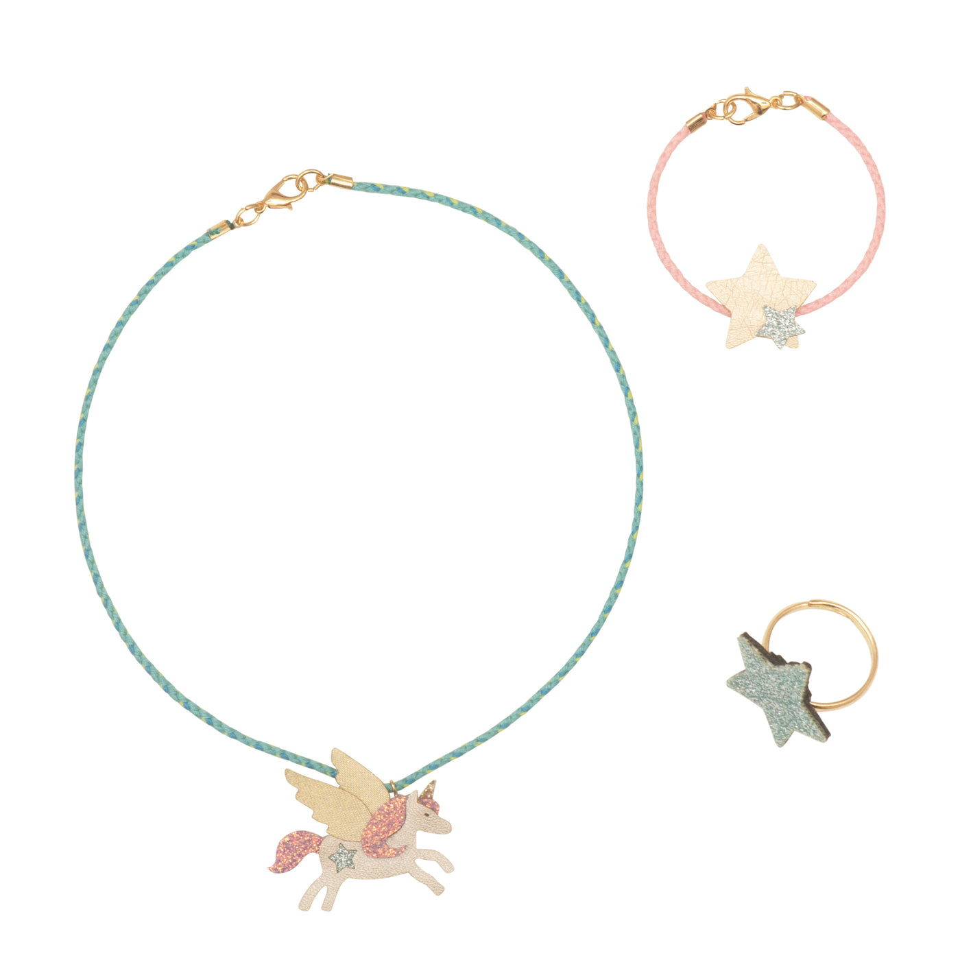 Flying unicorn jewellery set