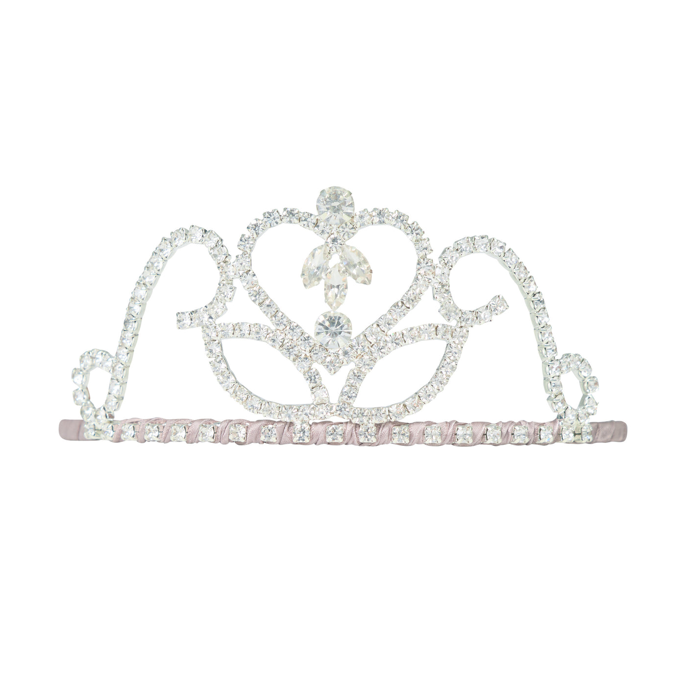 Classic diamanté princess tiara with a ribbon wrapped headband- perfect for weddings