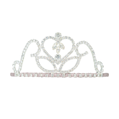 Classic diamanté princess tiara with a ribbon wrapped headband- perfect for weddings