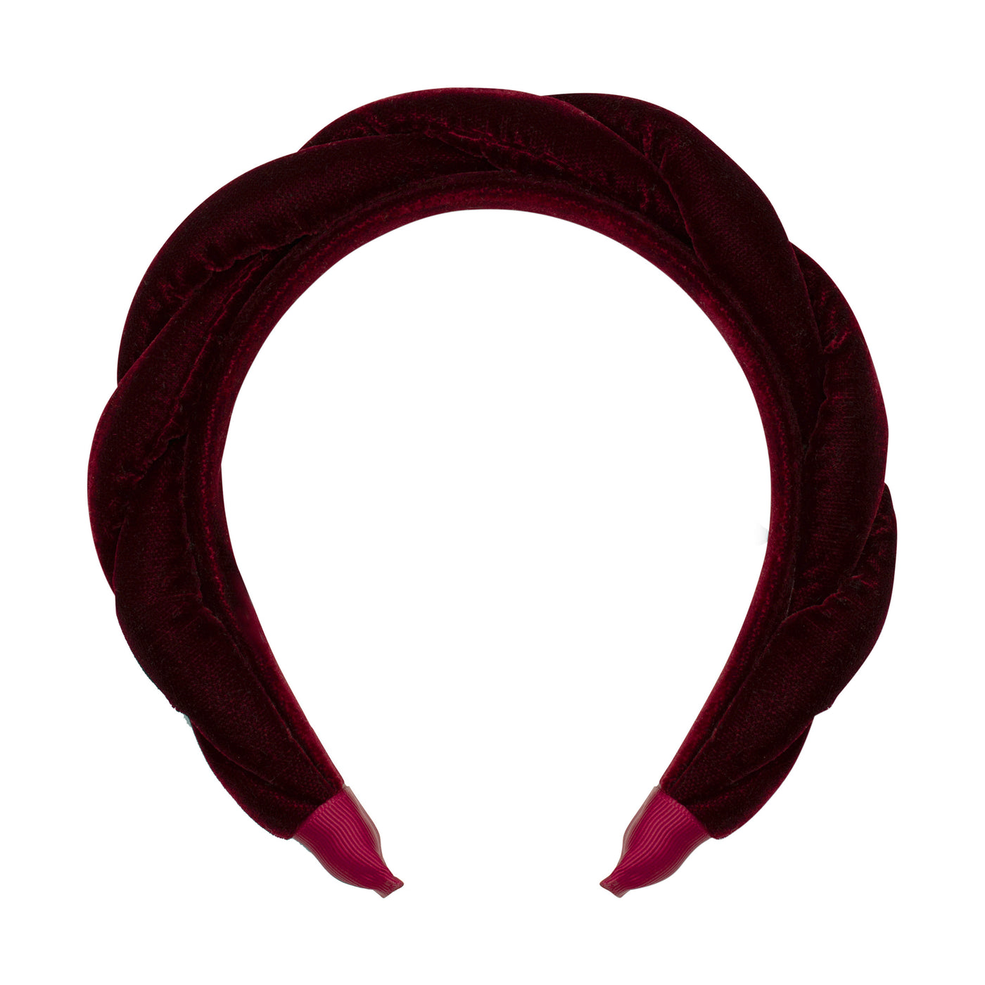 Berry red oversized padded velvet alice band