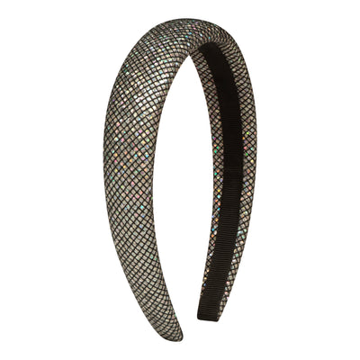 Shimmering padded disco ball alice band- disco ball effect mirrored fabric