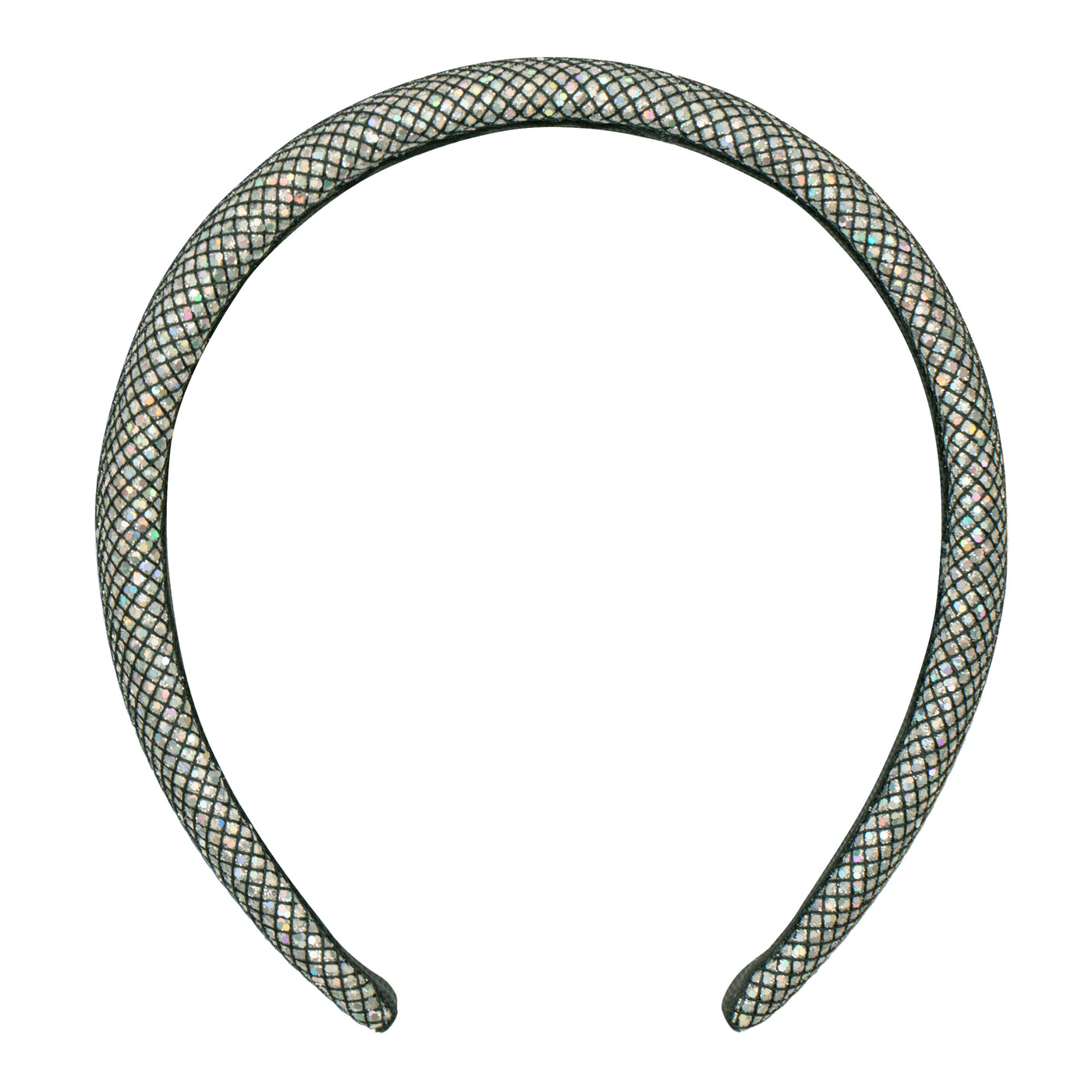 front view of the shimmering disco ball padded alice band