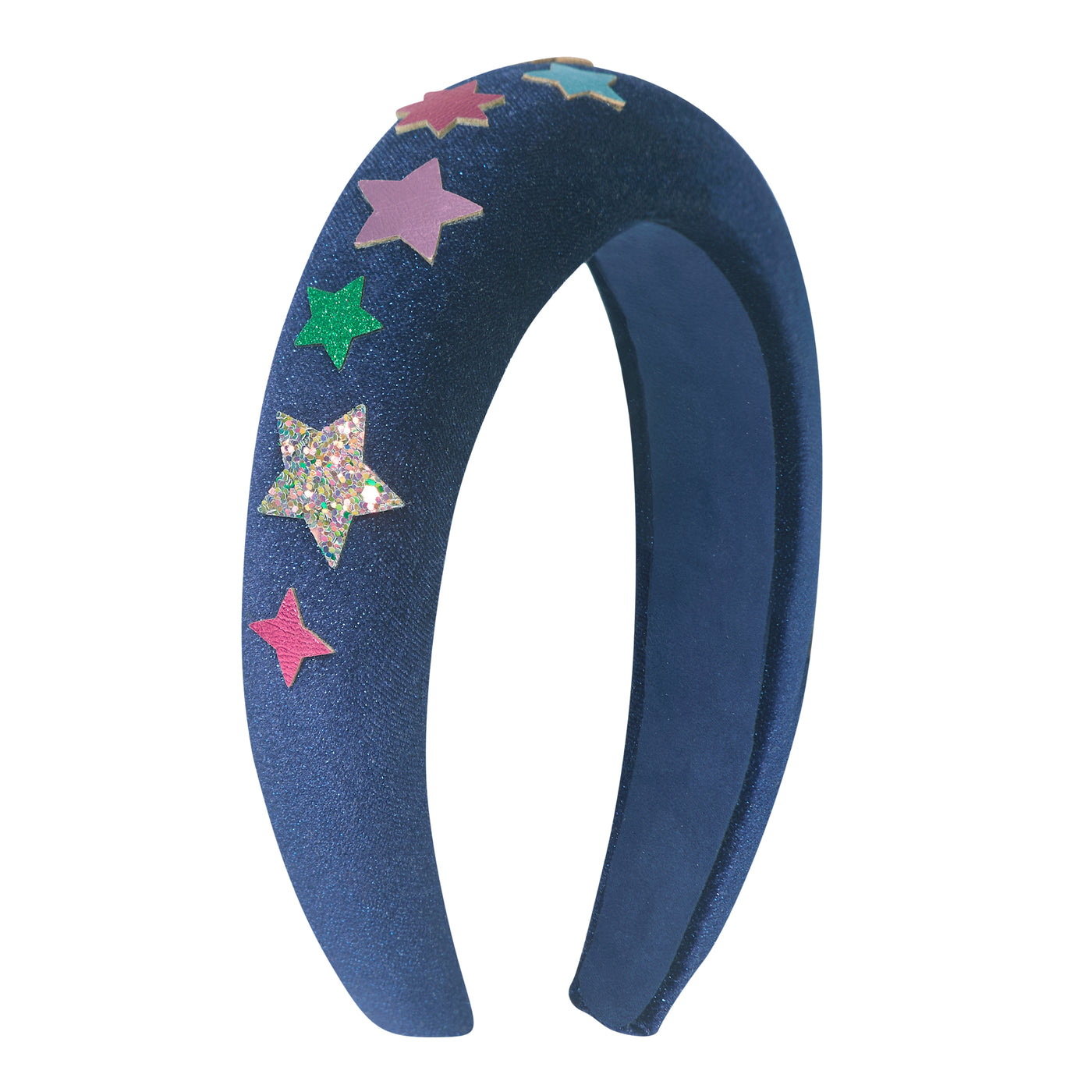 Shiny constellation headband with padded velvet and shiny star applique's  