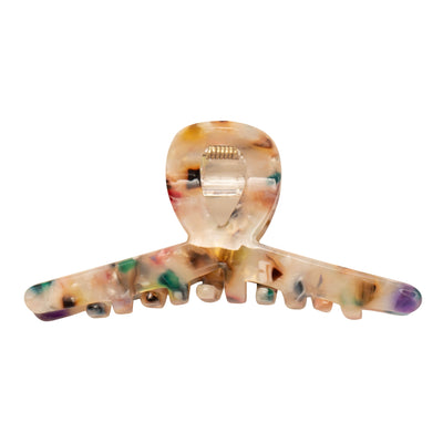 Rainbow claw clip- pearlescent beige clip with rainbow speckles