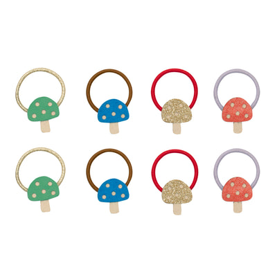 Toadstool mini ponies- colourful toadstool mini ponies in red, glittery gold, blue and green  