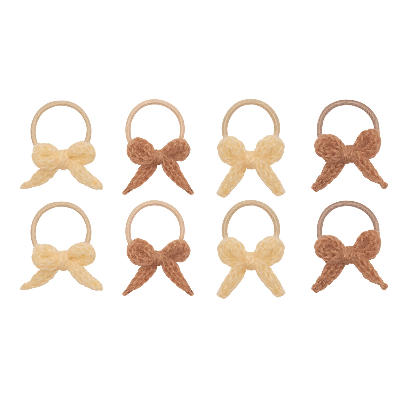 blush pink and cream soft marino style wool bow mini ponies 