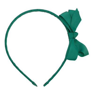 Green alice band with bow- perfect for school 