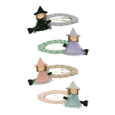 Witch friends clic clac set in black, purple, pink and blue