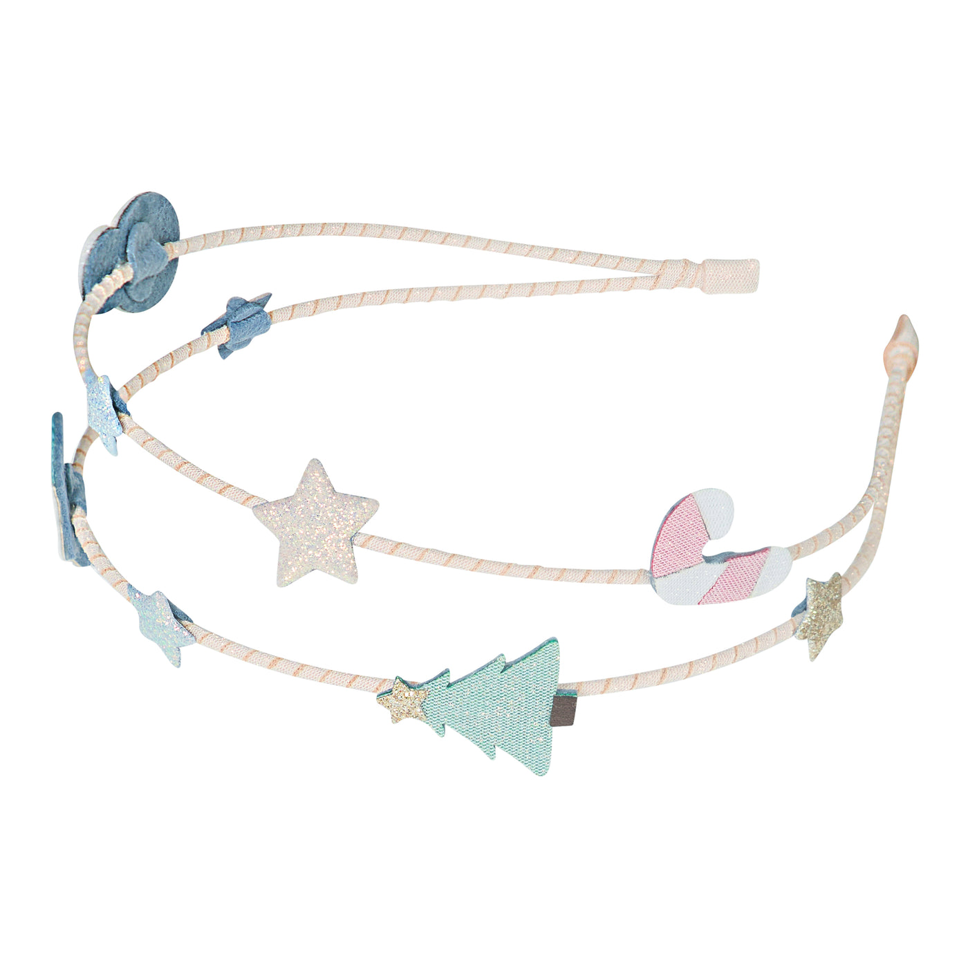 cream ribbon snowman double alice band
