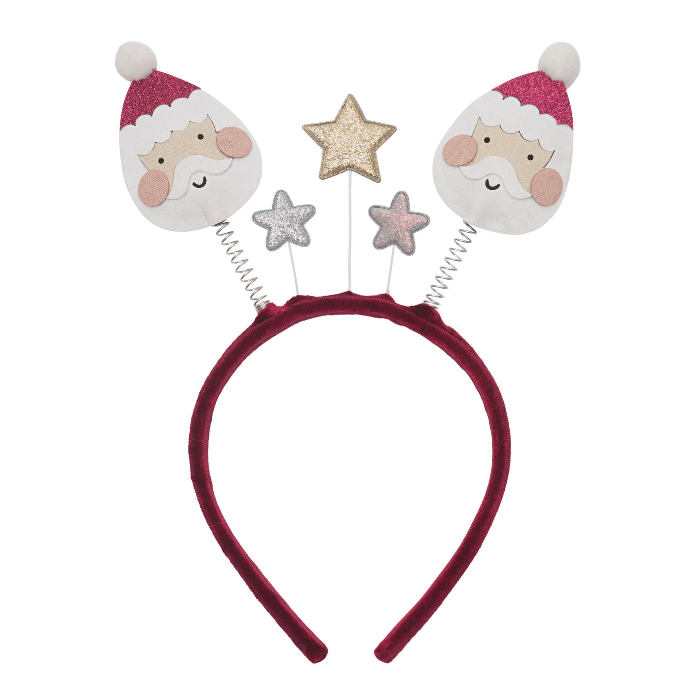 Glittery Santa bopper headband with red velvet band