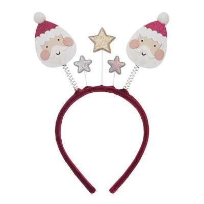 Glittery Santa bopper headband with red velvet band
