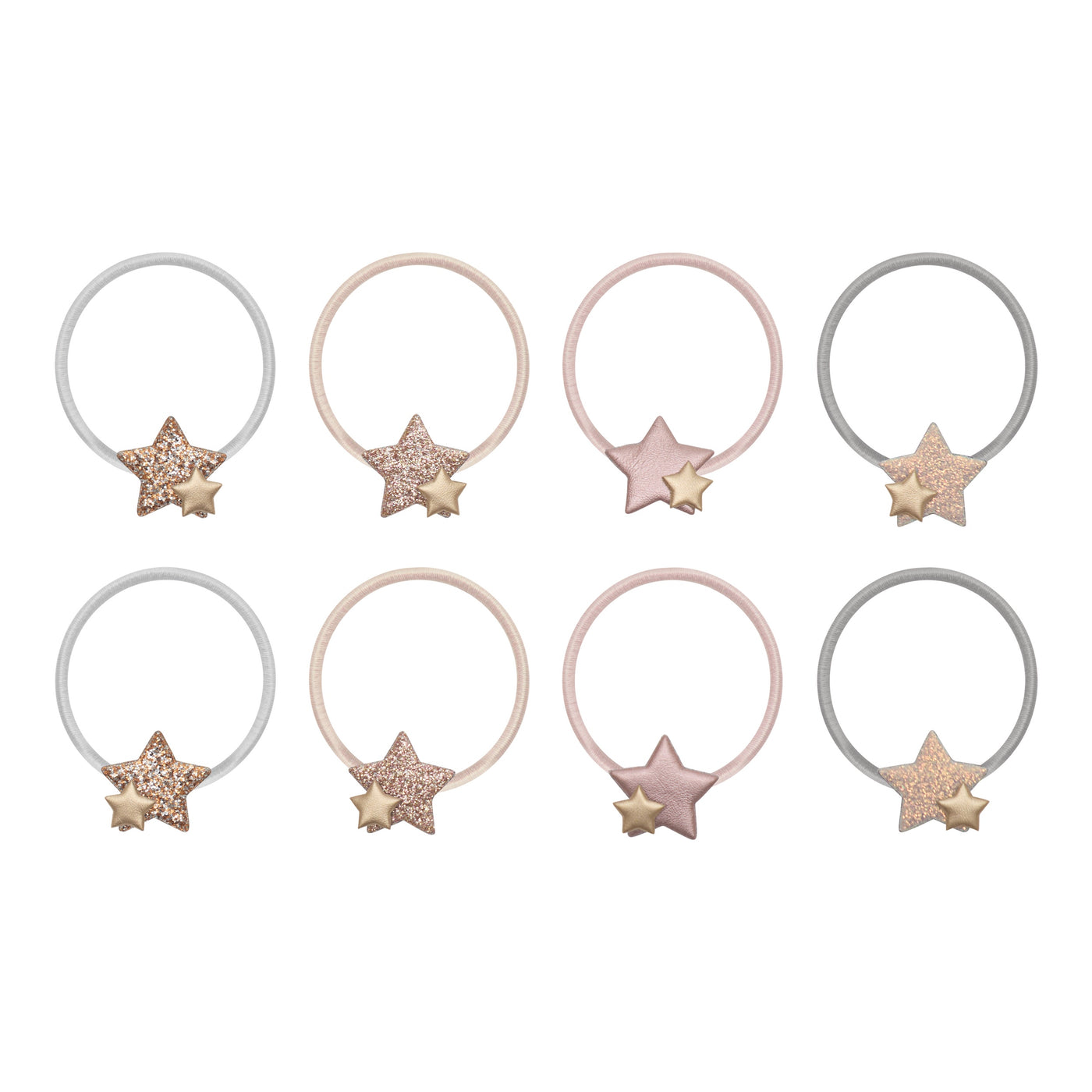 Set of eight glittery and shimmery star ponies 