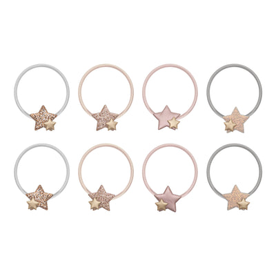 Set of eight glittery and shimmery star ponies 