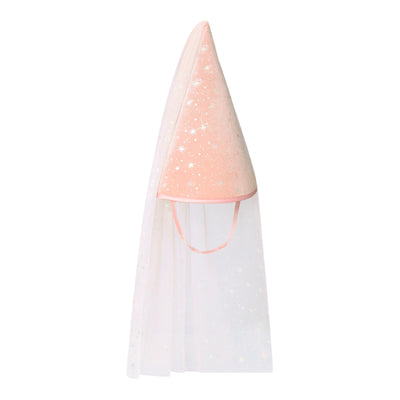 Shimmer princess hat crafted from the dreamiest soft pink velvet scattered with twinkling stars