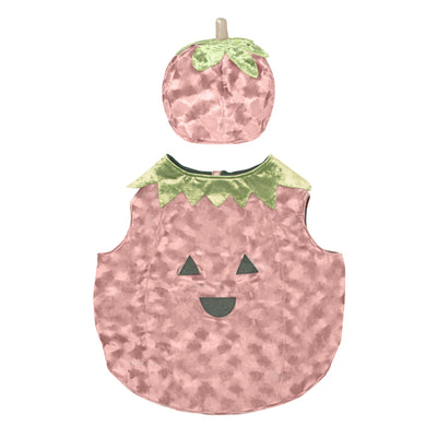 Soft orange and green velvet Pumpkin dress up set- Hat complete with stalk- happy pumpkin face applique in glittery black finish- perfect for trick or treat 