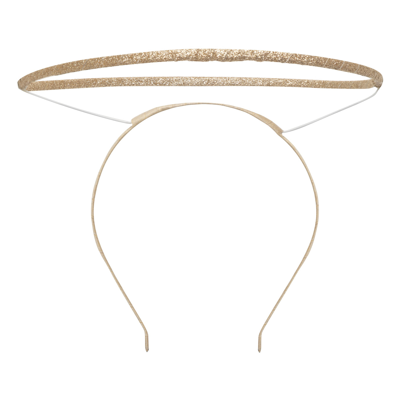 Gold covered halo headband - with a sateen and glitter ribbon fabric finish- Angel halo perfect for Christmas- dress up