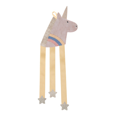Sparkly unicorn wall hanger with glittery details and a cute, playful design – perfect for clip storage