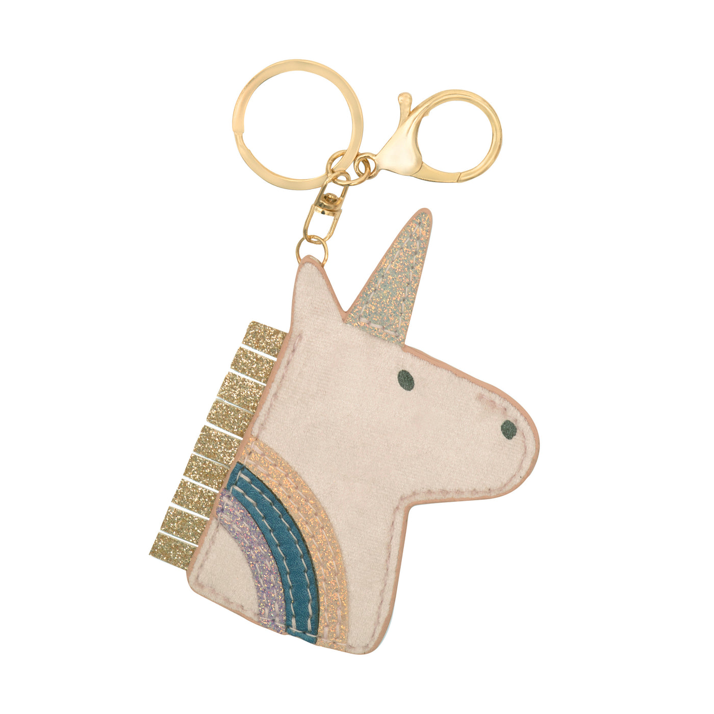 Sparkly unicorn keyring with glittery details and a cute design