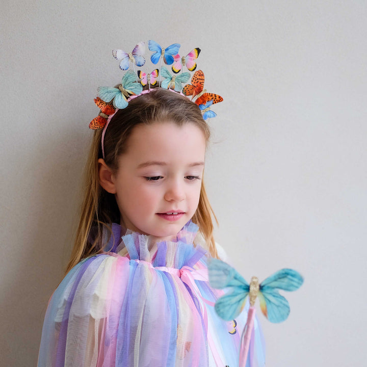? Lovely Colorful Rainbow Butterfly Whimsical Vine Headband Headdress ? Beautiful Butterfly Headband/rainbow Headband/colourful  main image 3