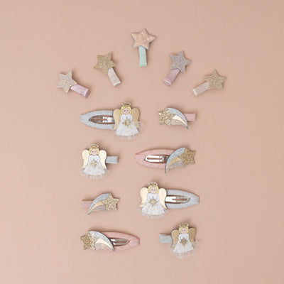 Glitter angel hair clips