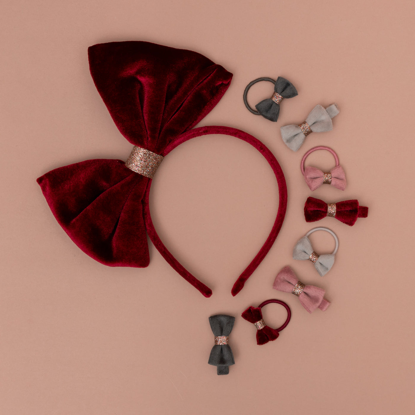Christmas velvet bow mini ponies