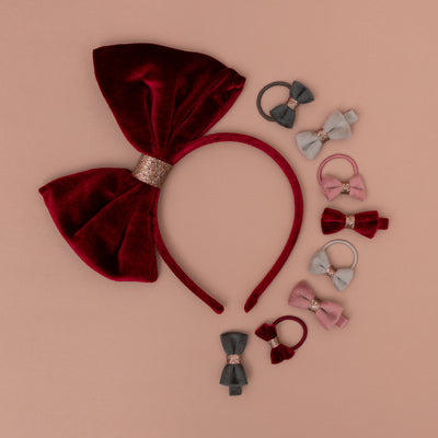 Christmas velvet bow mini ponies