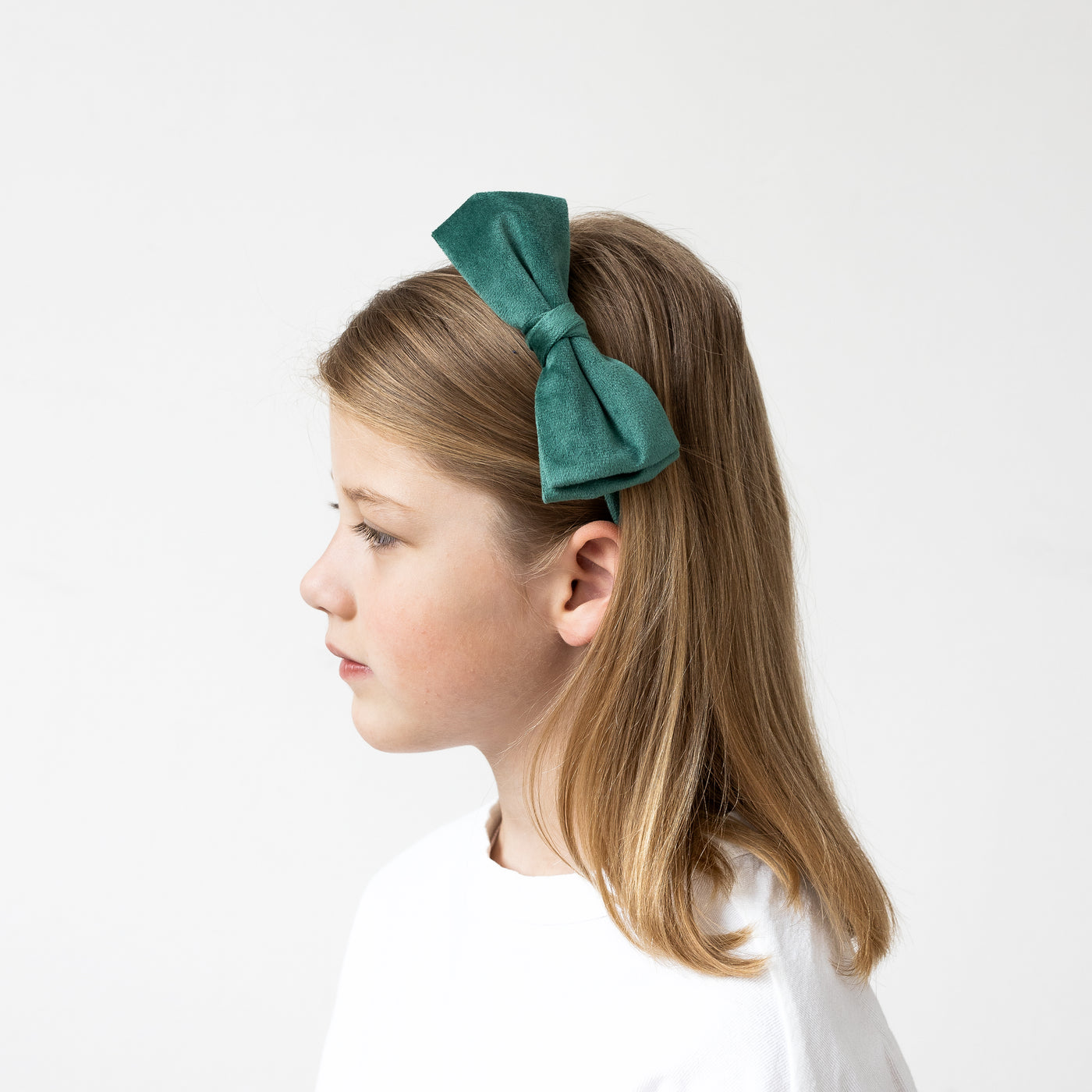Velvet bow alice - green