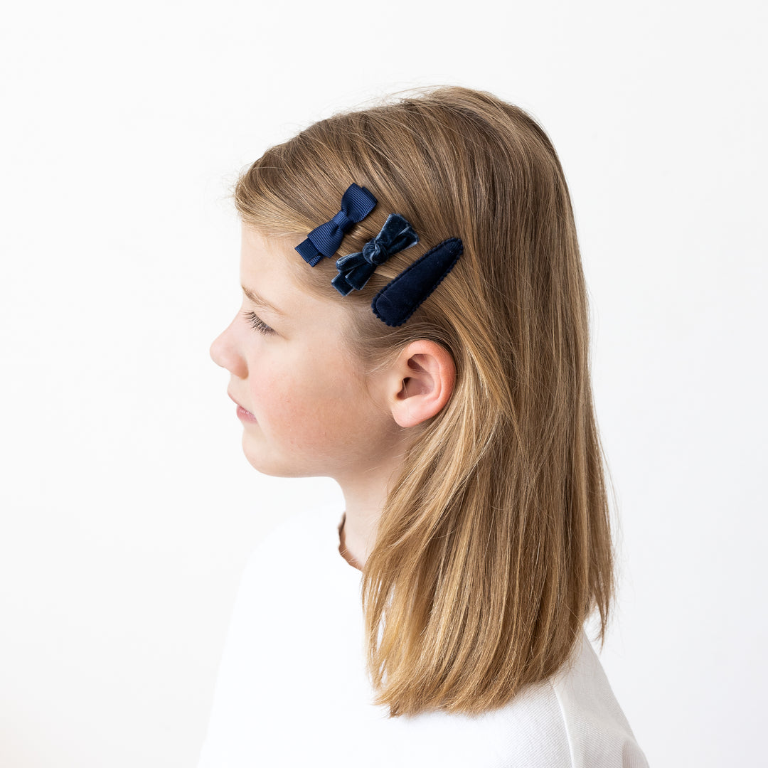 Lumignon ♥ L tweed ribbon hair clip ブルー ヘアアクセサリー | Lumignon