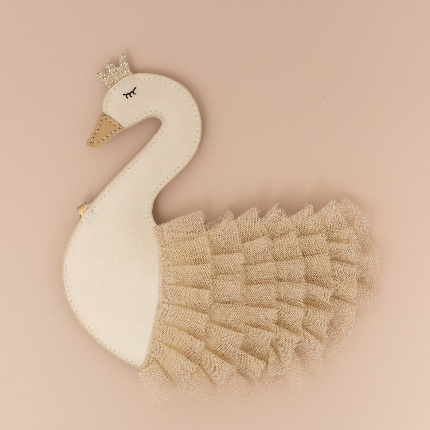 Elegant tulle feathered swan handbag for children