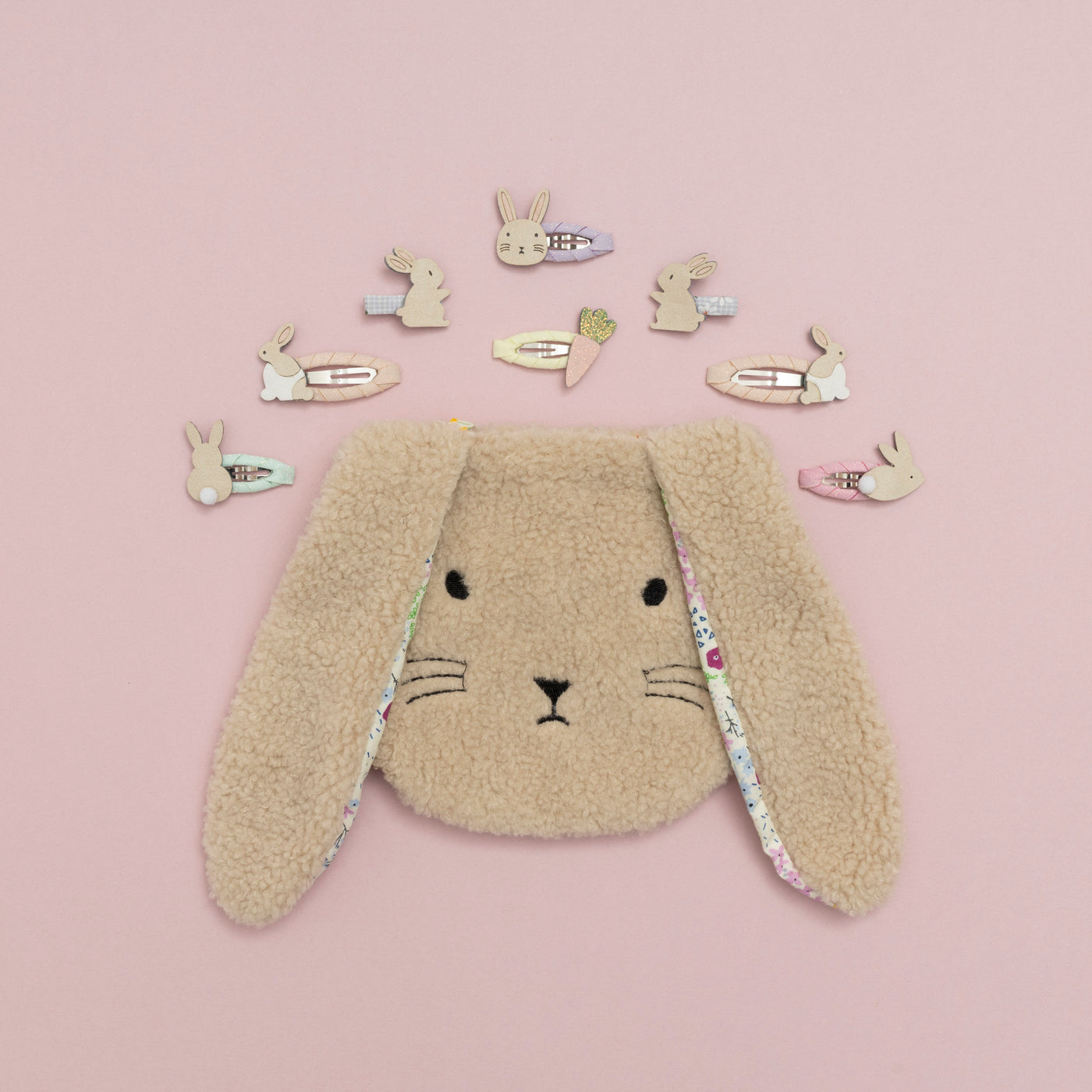 Fluffy bunny face bag