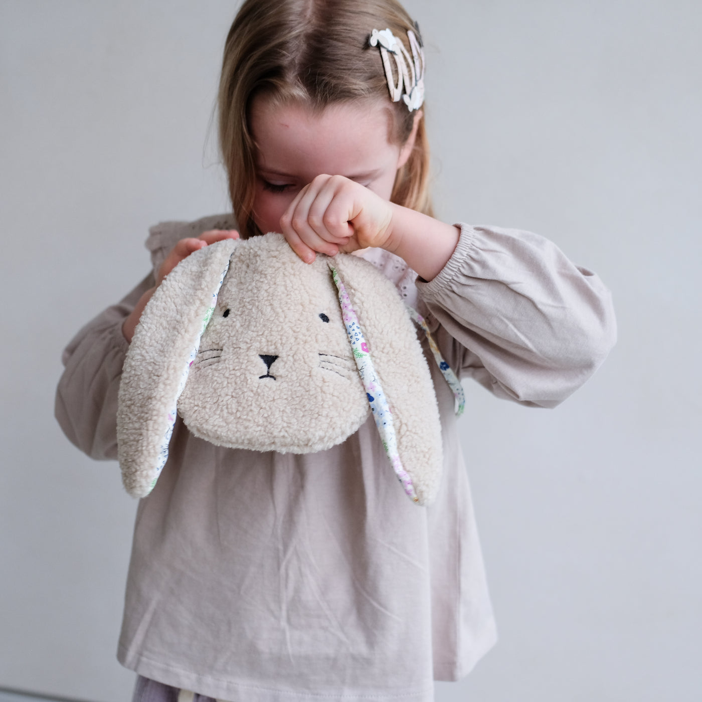 Fluffy bunny face bag