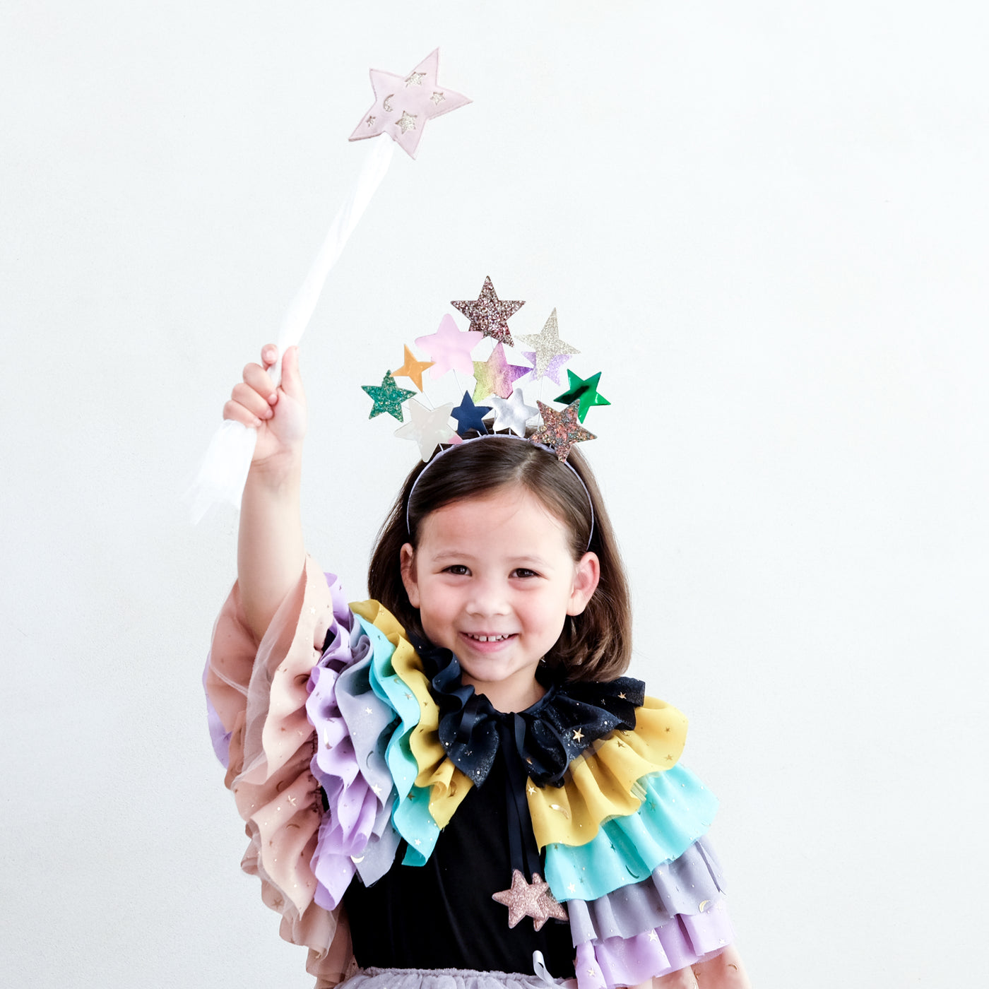 Rainbow ruffle cape