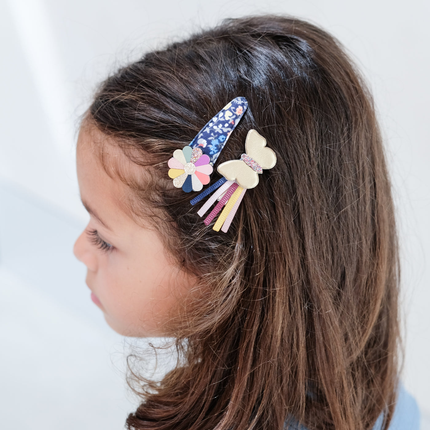 Winter ivy butterfly clips