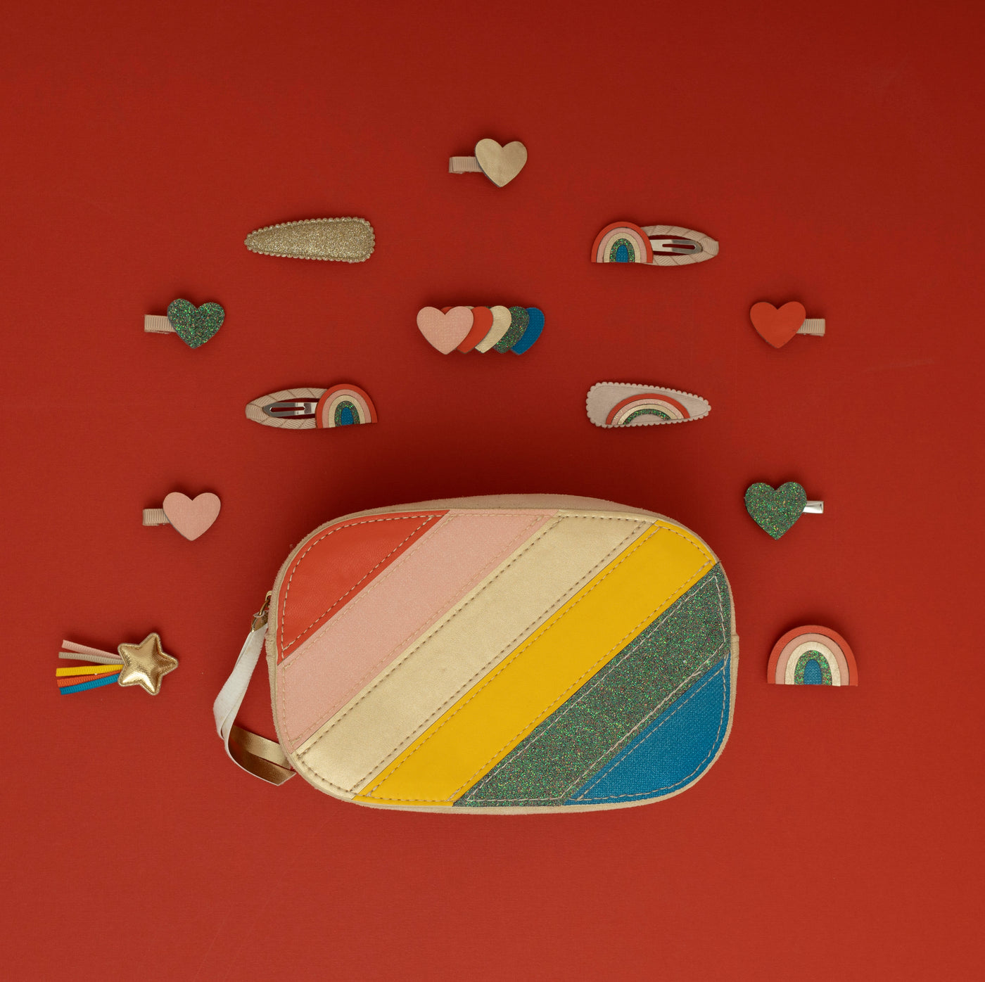 Retro rainbow mabel clips