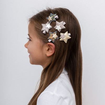 Sparkle layered star mini clips
