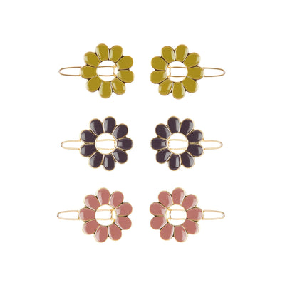 Enamel flower mini clips