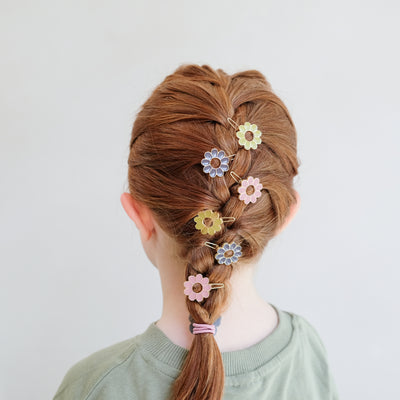 Enamel flower mini clips
