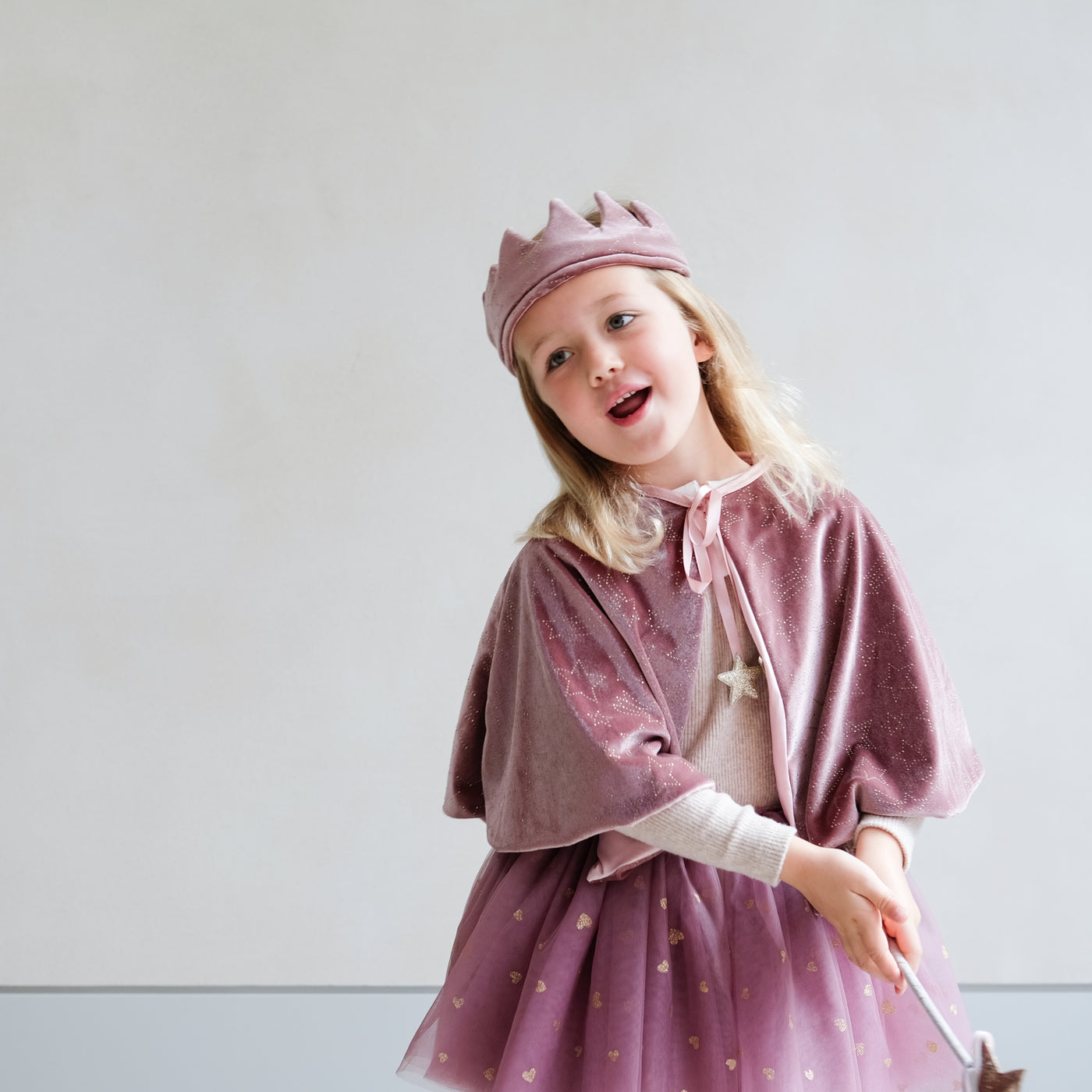 Blush enchanted velvet cape